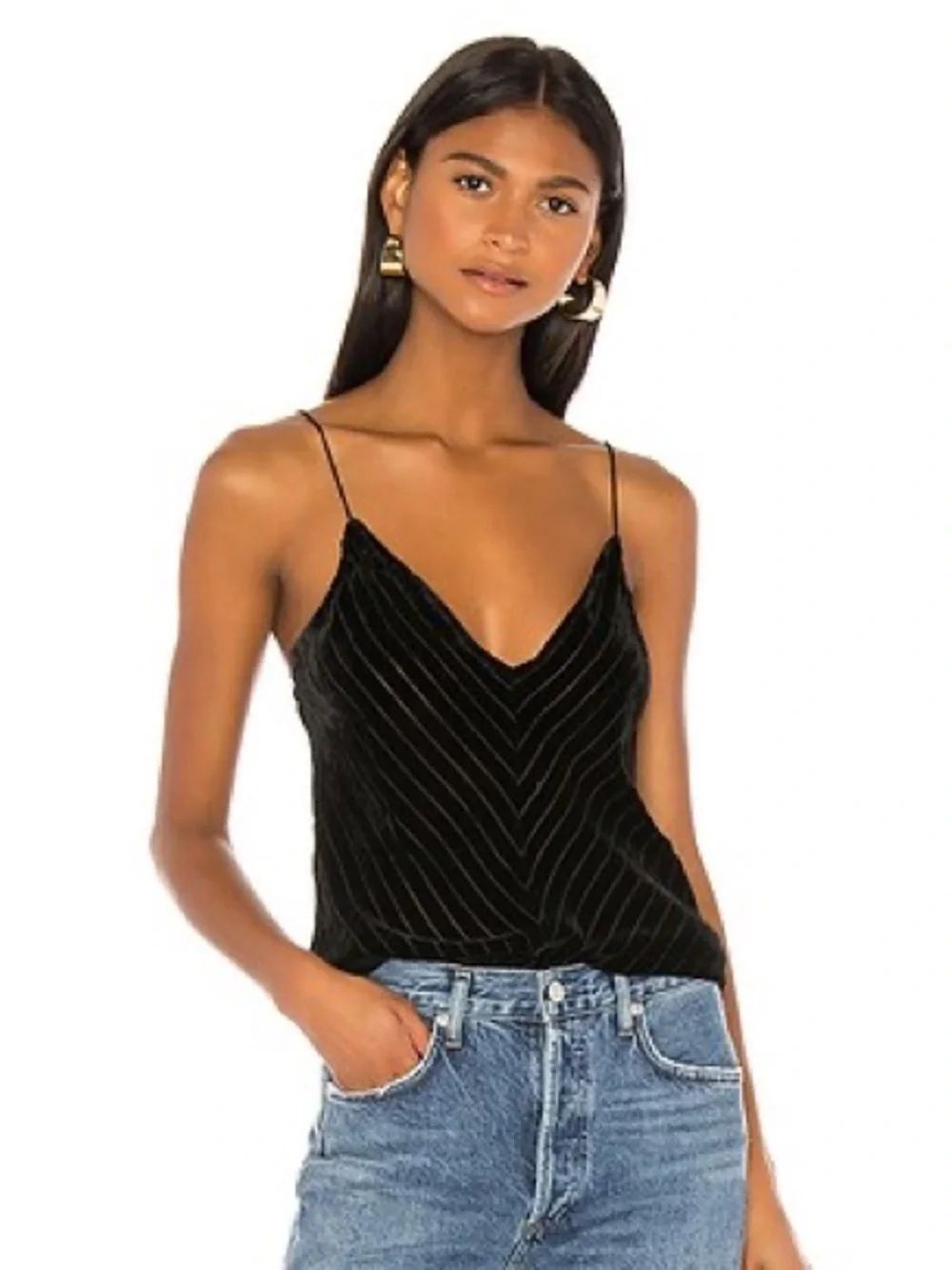 Cami NYC The Olivia Chevron Cami in Black
